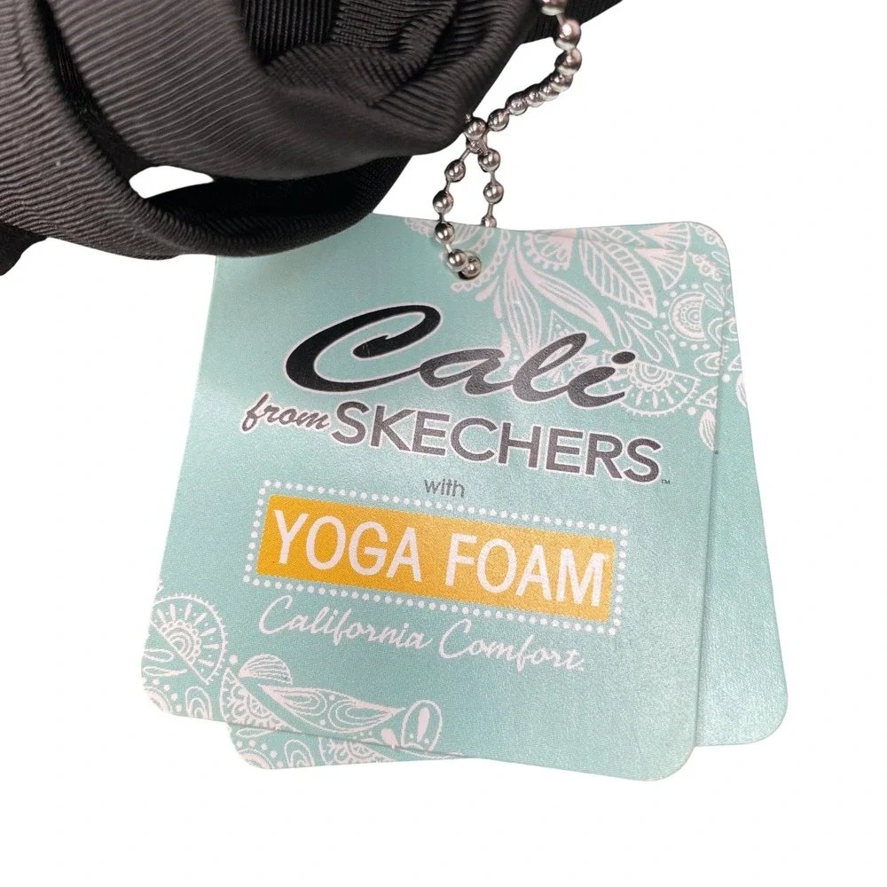 Skechers Cali Meditation Studio Kicks Sandals Womens Size 6 Black Yoga Foam NWT